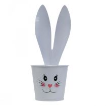 Doniczka królik metalowa biała dekoracja wielkanocna Ø8cm wys.20,5cm 4szt