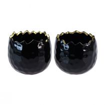 Produkt Doniczka ceramiczna doniczka jajeczna czarna Ø10cm W8cm 2 szt