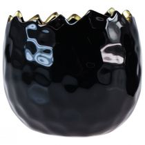 Produkt Doniczka ceramiczna w kształcie jajka, czarna, Ø10cm, wys.8cm, 2 sztuki