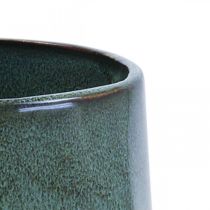 Doniczka ceramiczna doniczka zielona sześciokątna Ø18cm wys.15cm