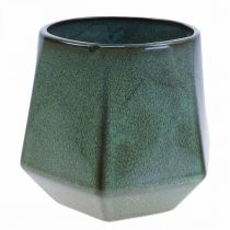 Doniczka ceramiczna doniczka zielona sześciokątna Ø18cm wys.15cm
