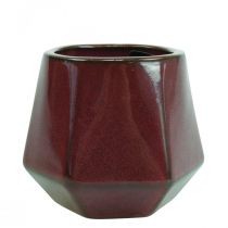 Produkt Doniczka ceramiczna czerwona sześciokątna Ø10cm wys.9cm
