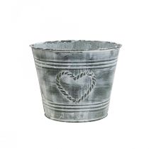 Doniczka w stylu shabby chic metalowe serce Ø17cm W13,5cm