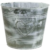 Produkt Doniczka Shabby Chic z metalowym sercem Ø22cm W17,5cm