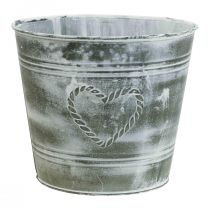 Produkt Doniczka Shabby Chic z metalowym sercem Ø17,5cm W15,5cm