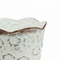 Doniczka biała metalowa doniczka doniczkowa Ø13cm W11,5cm