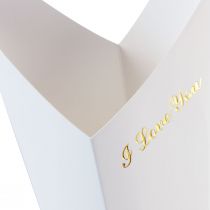 Produkt Torba na kwiaty róże opakowanie prezentowe białe 46cm 12 szt