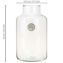 Produkt Wazon szklany dekoracyjny z szyjką przezroczysty Ø14,5cm H25cm