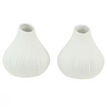 Wazon ceramiczny kształt cebuli biały Ø13cm W13,5cm 2szt