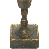 Wazon podłogowy metalowy, złocistoszary wazon o wyglądzie antycznym Ø15,5 cm W57 cm
