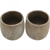 Produkt Boho doniczka cachepot ceramiczny pleciony wygląd Ø9cm H10.5cm 2szt