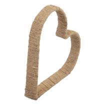 Produkt Styl Boho, metalowy pierścionek w kształcie serca, ozdobny pierścionek, wstążka jutowa 30cm