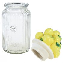 Produkt Bonbonniere szklana ceramika cytrynowa lato Ø11cm W27cm