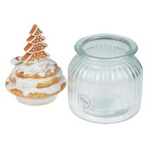 Świąteczne szkło po bonbonniere, jodłowy słoik na ciasteczka Ø11cm W21cm