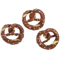 Produkt Dekoracja precli posypka dekoracja brązowe mini sztuczne precle 4cm 6 szt