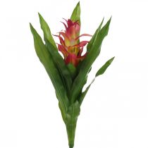 Bromeliad sztuczny różowy Sztuczny kwiat do przyklejenia 54cm