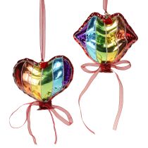 Produkt Kolorowe bombki choinkowe szklane balony serduszka buziaki usta 12cm 2szt