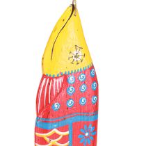 Produkt Kolorowa drewniana ozdoba w kształcie ryby do zawieszenia, czerwona, niebieska, różne 38cm, 2szt.