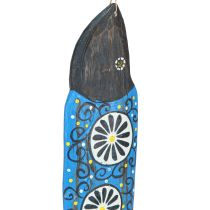 Produkt Kolorowa ryba drewniana ozdoba do zawieszenia niebiesko-zielona 38cm 2 sztuki