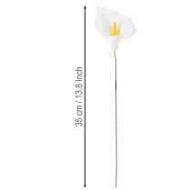 Produkt Sztuczna kalia z żółtymi pręcikami, kwiaty ozdobne, 35 cm, 10 sztuk