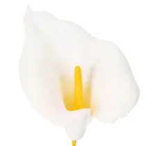 Produkt Sztuczna kalia z żółtymi pręcikami, kwiaty ozdobne, 35 cm, 10 sztuk