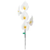Produkt Sztuczna kalia z żółtymi pręcikami, kwiaty ozdobne, 35 cm, 10 sztuk