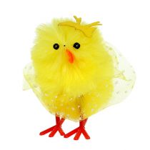 Produkt Kurczak szenilowy z sukienką, kokardką 5cm Żółty 4szt.
