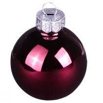Produkt Bombki choinkowe Szklane kule choinkowe Berry Mix Ø5cm 24 szt. Jagodowo-różowo-beżowo-kremowe błyszczące