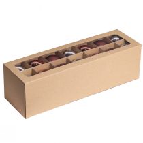 Produkt Bombki choinkowe srebrne kulki szklane morelowe Ø5cm 24 szt