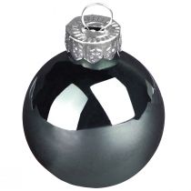 Produkt Bombki choinkowe ze szkła zielona masa perłowa szara Ø5cm 24 szt