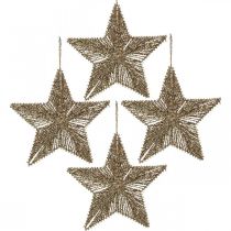 Produkt Ozdoby choinkowe, ozdoby adwentowe, zawieszki gwiazdki złote szer. 15cm 8 szt