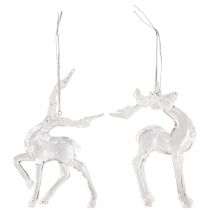 Produkt Ozdoba choinkowa jeleń figura dekoracyjna akryl 12,5/15cm 2szt