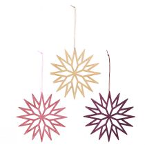 Produkt Ozdoby choinkowe, płatki śniegu, dekoracja drewniana, styl skandynawski, 15 cm, 8 sztuk
