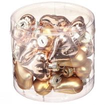 Produkt Ozdoby świąteczne, bombki choinkowe, złote serca, 3cm, 24 sztuki
