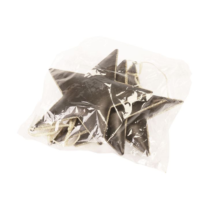 Produkt Ozdoba choinkowa dekoracja gwiazda metalowa czarne złoto Ø15cm 3 szt