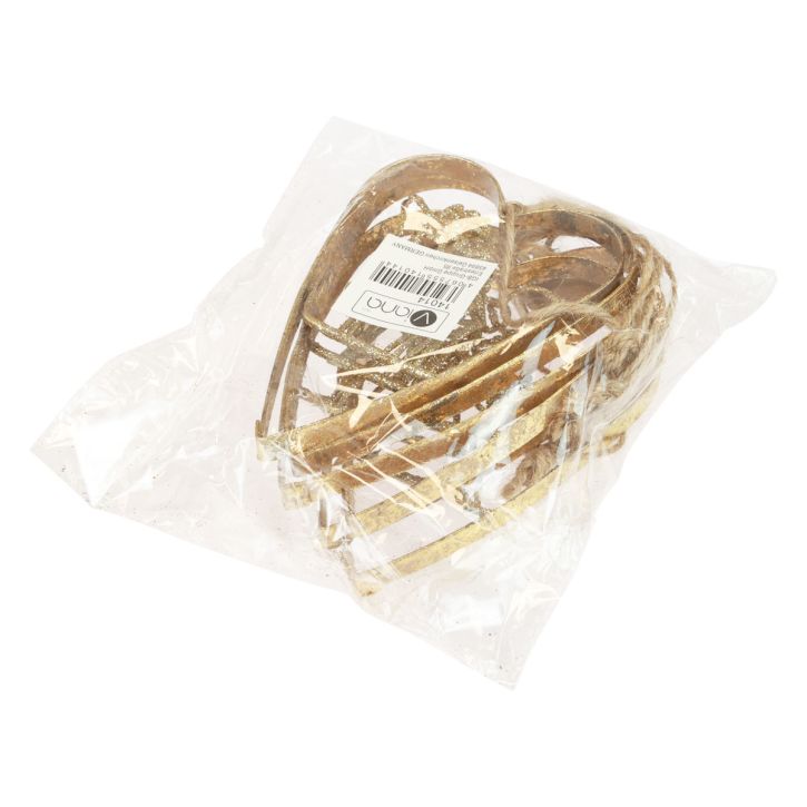 Produkt Ozdoby choinkowe serce metalowe serca dekoracja złote 12cm 6szt