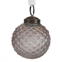 Ozdoby choinkowe vintage szklana dekoracja niebiesko-szara Ø5cm 9szt