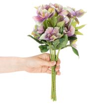 Produkt Sztuczny bukiet świątecznych róż z fioletowymi kwiatami, 35 cm, 6 szt.