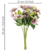 Produkt Sztuczny bukiet świątecznych róż z fioletowymi kwiatami, 35 cm, 6 szt.