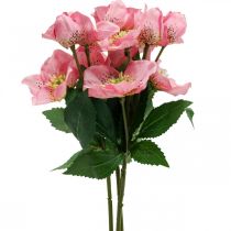 Róża bożonarodzeniowa, róża wielkopostna, ciemiernik, sztuczne rośliny różowe L34cm 4szt