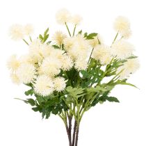 Produkt Sztuczny kwiat chryzantemy, kremowobiały bukiet, gałązka ozdobna, duży 56 cm, 4 sztuki