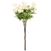 Produkt Sztuczny kwiat chryzantemy, kremowobiały bukiet, gałązka ozdobna, duży 56 cm, 4 sztuki