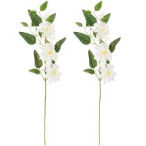 Produkt Sztuczna gałązka powojnika z kwiatami do eleganckiej i łatwej w pielęgnacji dekoracji, 81 cm, 2 sztuki