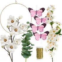 Produkt Pudełko DIY magnolia pętla z eukaliptusową dekoracją okienną dekoracja ścienna 30,5cm