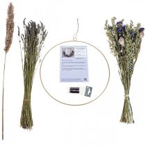 Pudełko DIY Suszone kwiaty Pętla suszone kwiaty łąkowe Ø35cm