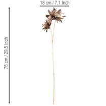 Produkt Sztuczny kwiat dalia, na długiej łodydze z dwoma kwiatami, 75 cm