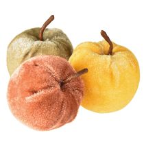 Produkt Tkanina dekoracyjna jabłka jabłko aksamit brązowo żółty Ø5cm wys.6cm 12 szt.