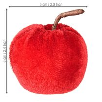 Produkt Tkanina dekoracyjna jabłka jesienna dekoracja aksamit czerwony Ø5cm wys.6cm 12 szt.