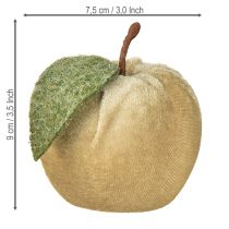 Produkt Aksamit jabłkowy dekoracyjny z liściem brązowo-żółty Ø7,5cm wys. 9cm 9 szt.