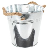 Produkt Doniczka dekoracyjna wiaderkowa metalowa z uchwytami linowymi Ø20cm